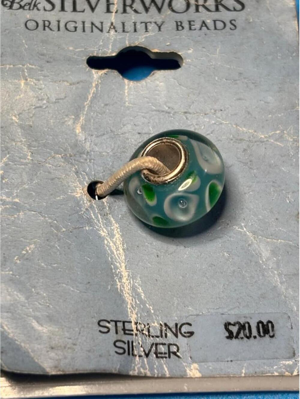 Belk Silverworks Originality Beads Sterling Silver Murano Glass Bead